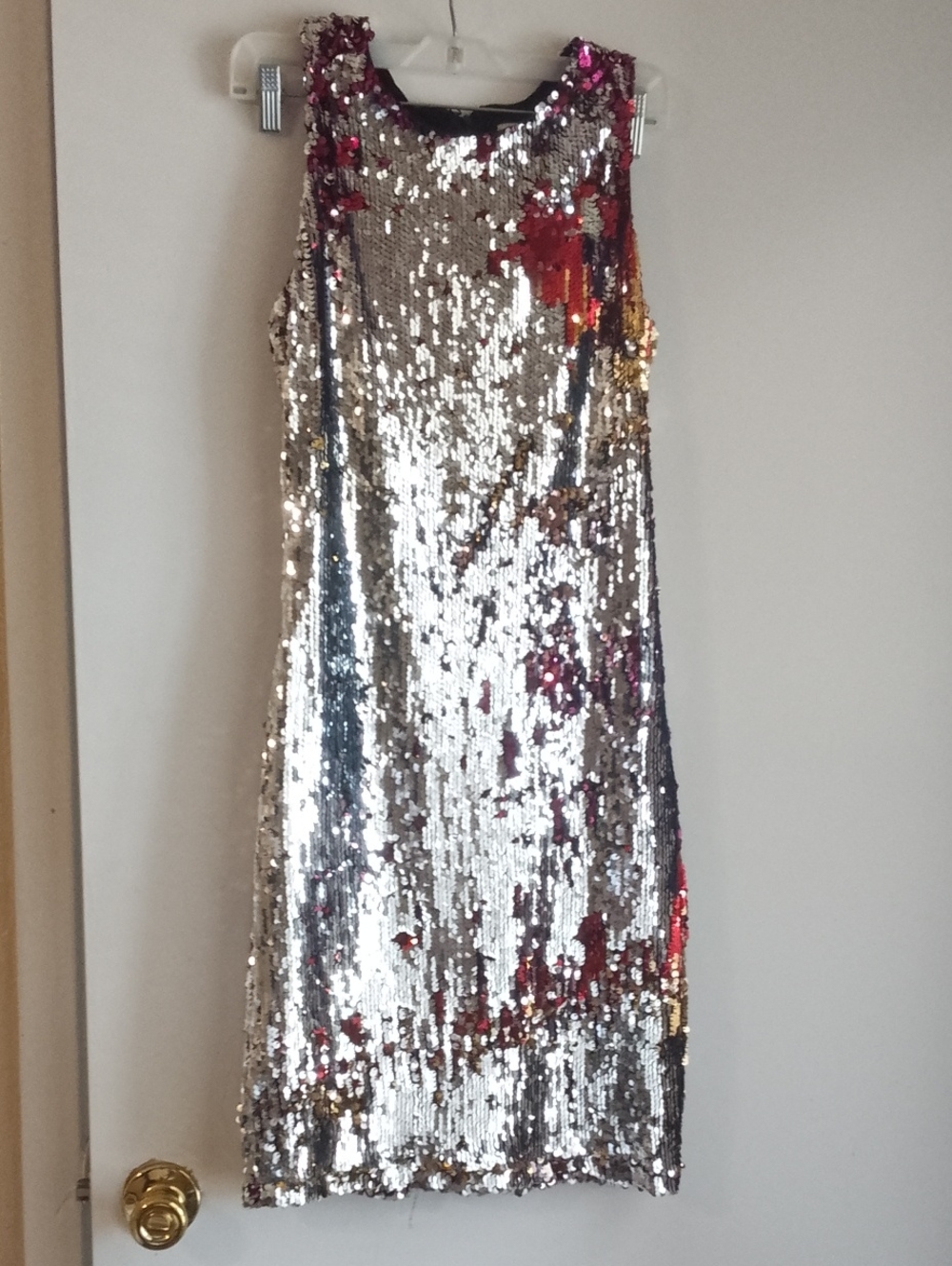 Sequin Midi Dress - Silver Multi